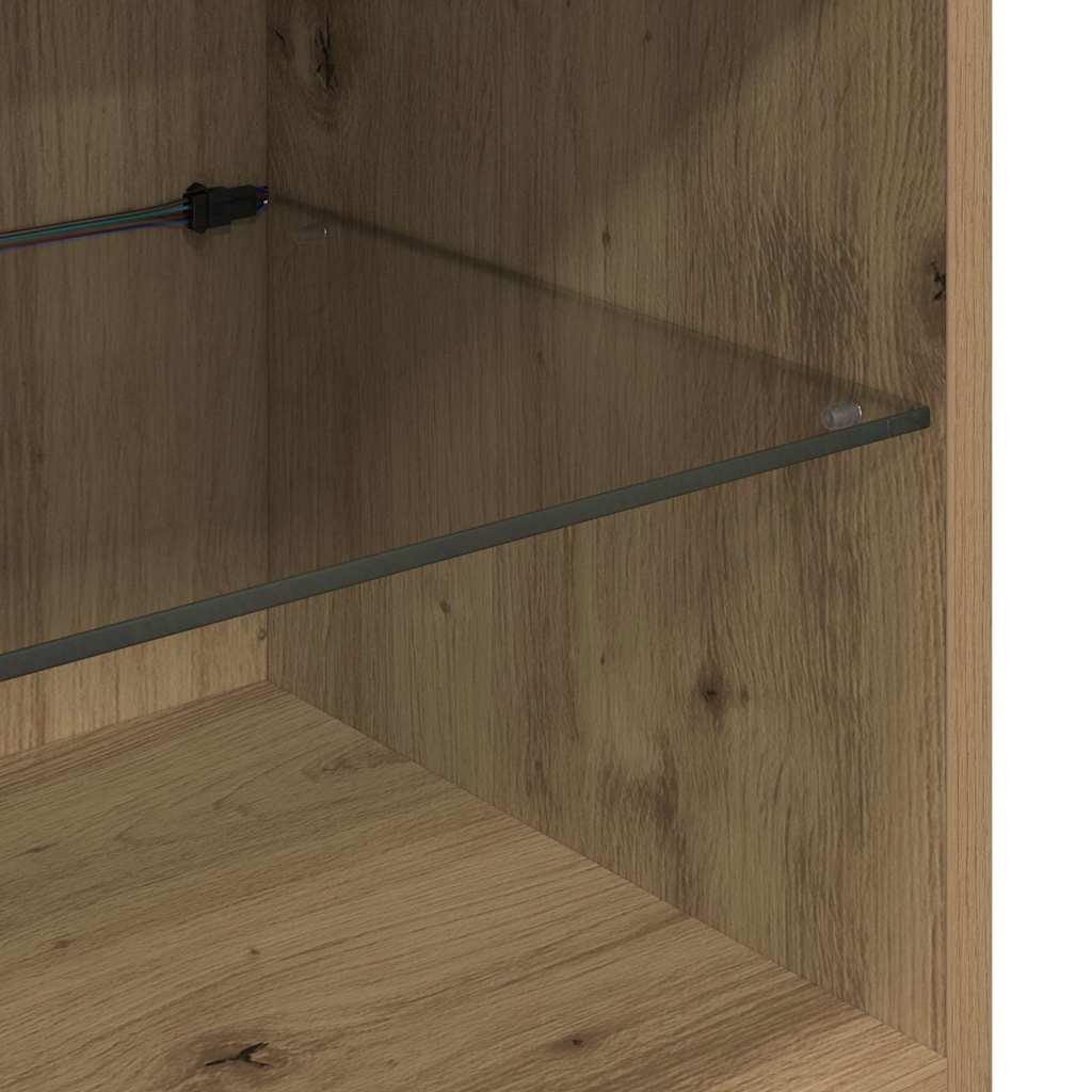 Șifonieri pentru TV montate pe perete 2 pcs Stejar Artizanal GartenMobel Dekor