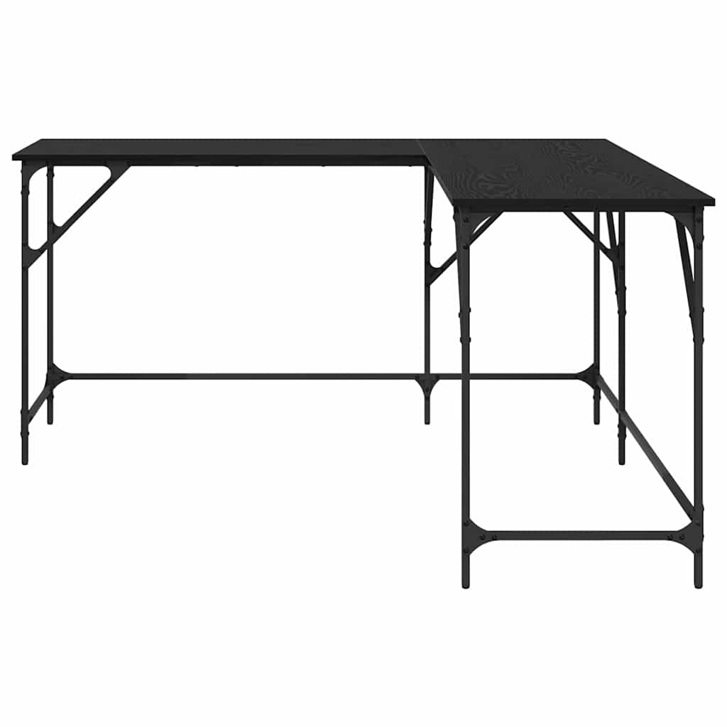 Birou Stejar Negru 149 x 149 x 75 cm Lemn compozit GartenMobel Dekor