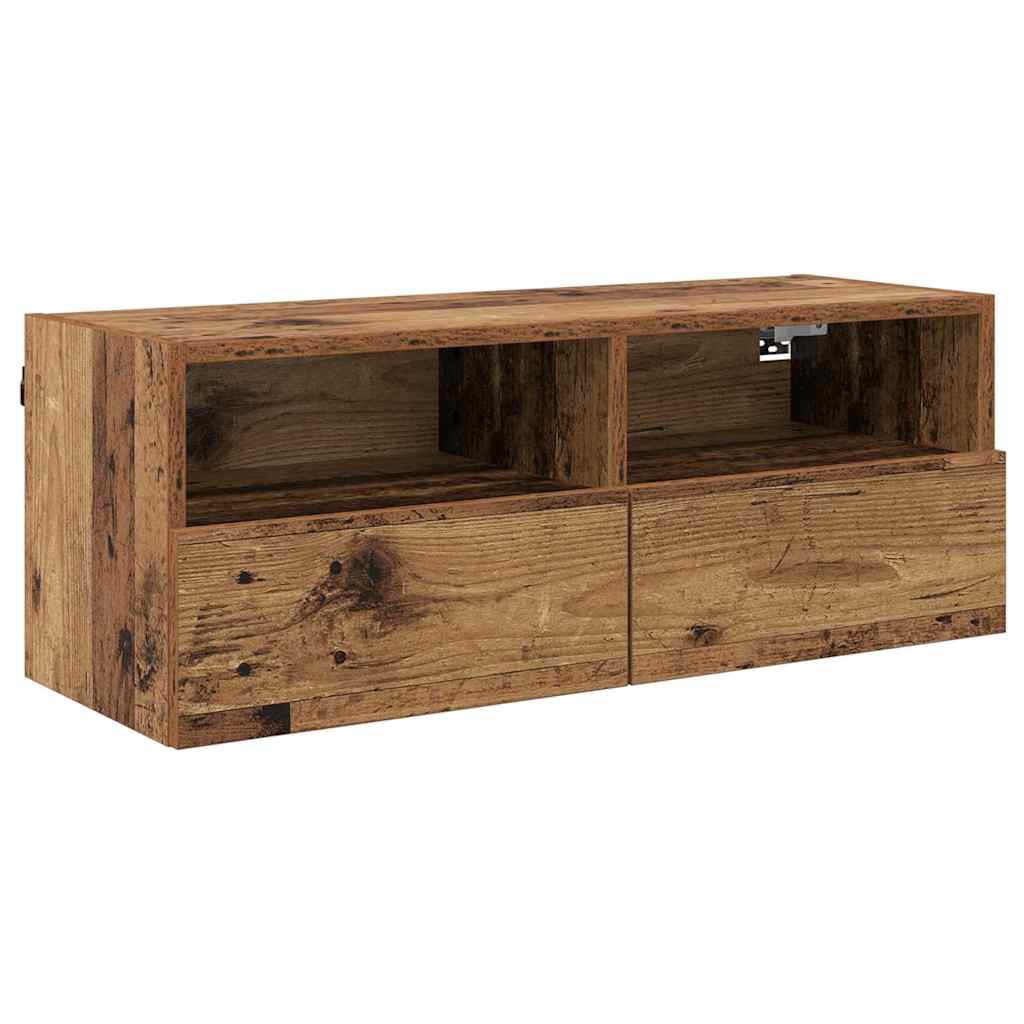 Dulap TV de perete Lemn Vechi 80 x 30 x 30 cm Lemn compozit GartenMobel Dekor