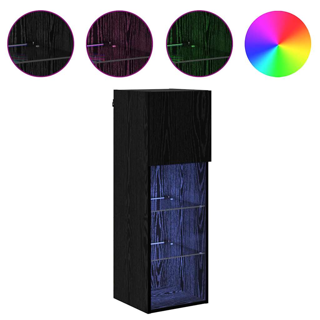 Sistem de TV montat pe perete Stejar Negru 30,5 x 30 x 90 cm GartenMobel Dekor