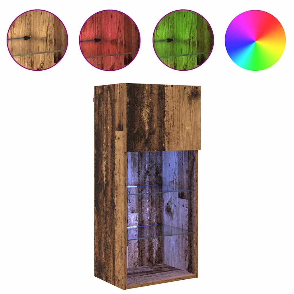 Șifonieri pentru TV montate pe perete 2 pcs Lemn Vechi GartenMobel Dekor