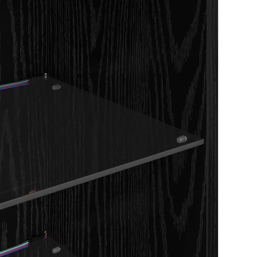 Șifonieri pentru TV montate pe perete 2 pcs Stejar Negru GartenMobel Dekor