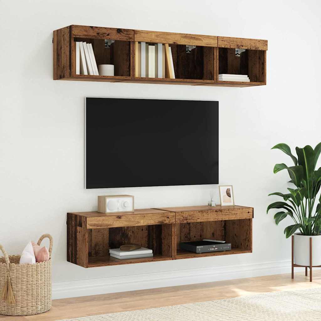 Cabinet TV Pe perete Lemn Vechi 60 x 30 x 30 cm Lemn compozit GartenMobel Dekor