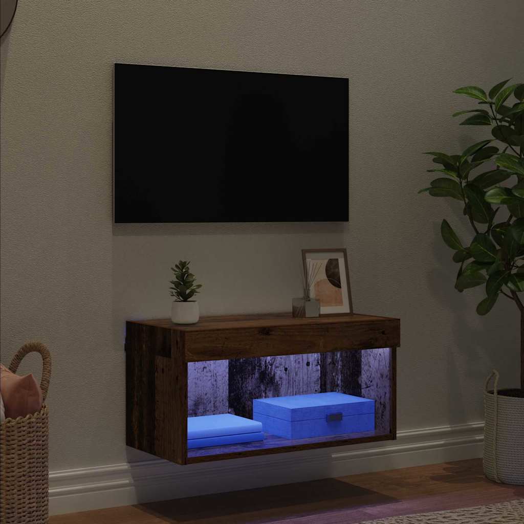 Cabinet TV Pe perete Lemn Vechi 60 x 30 x 30 cm Lemn compozit GartenMobel Dekor
