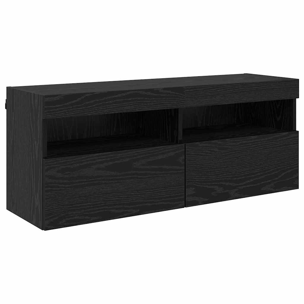Dulap TV de perete Stejar Negru 100 x 30 x 40 cm Lemn compozit GartenMobel Dekor