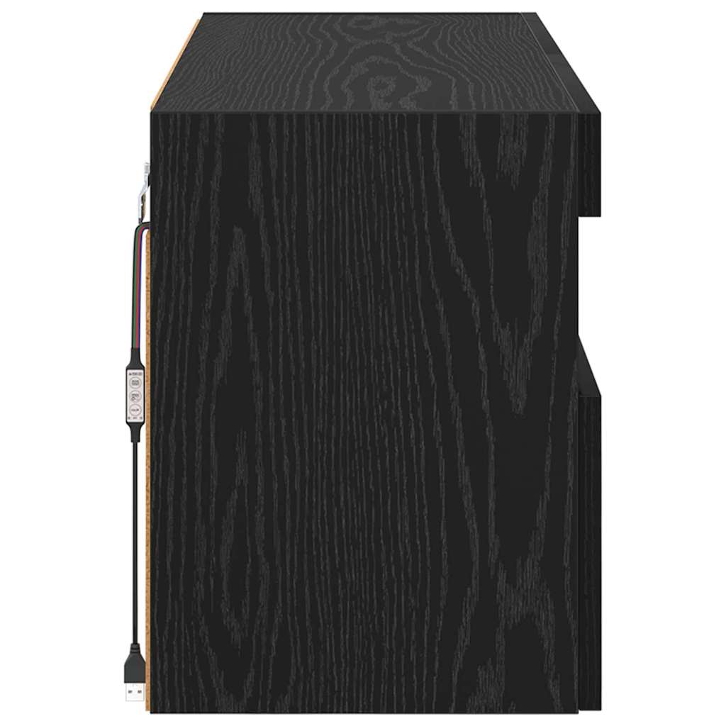 Dulap TV de perete Stejar Negru 100 x 30 x 40 cm Lemn compozit GartenMobel Dekor