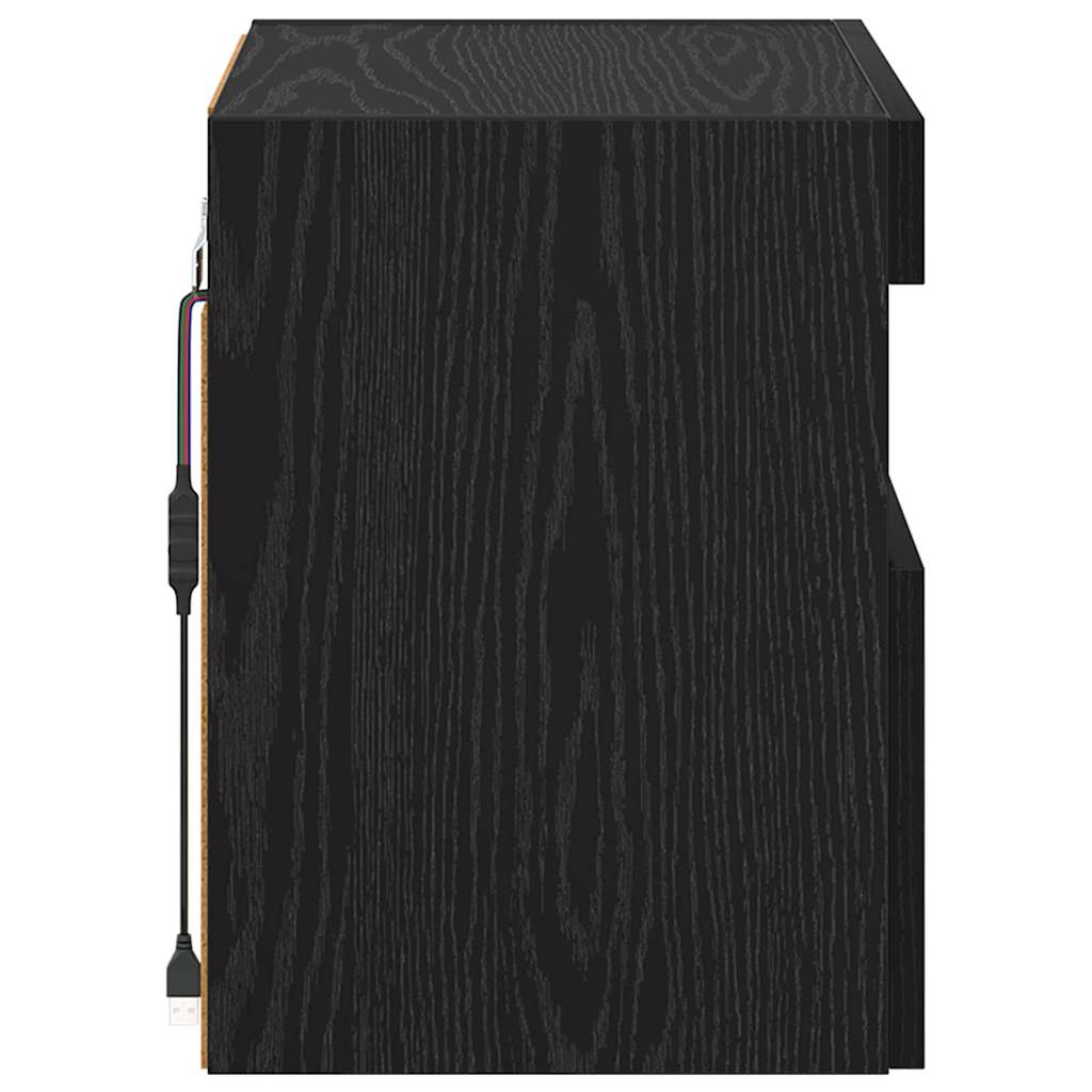 Dulap TV de perete Stejar Negru 40 x 30 x 40 cm Lemn compozit GartenMobel Dekor