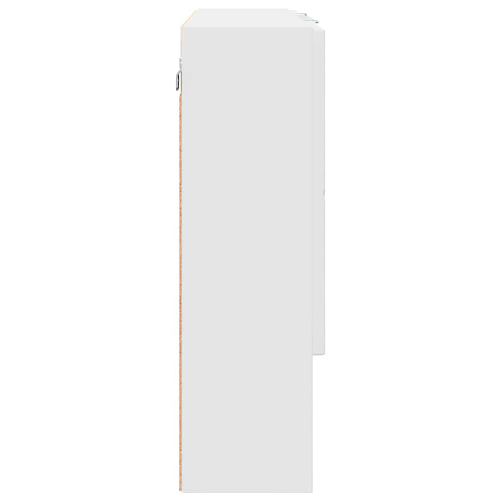 Dulap cu oglindă pentru baie Alb 80 x 17 x 55 cm Lemn compozit GartenMobel Dekor