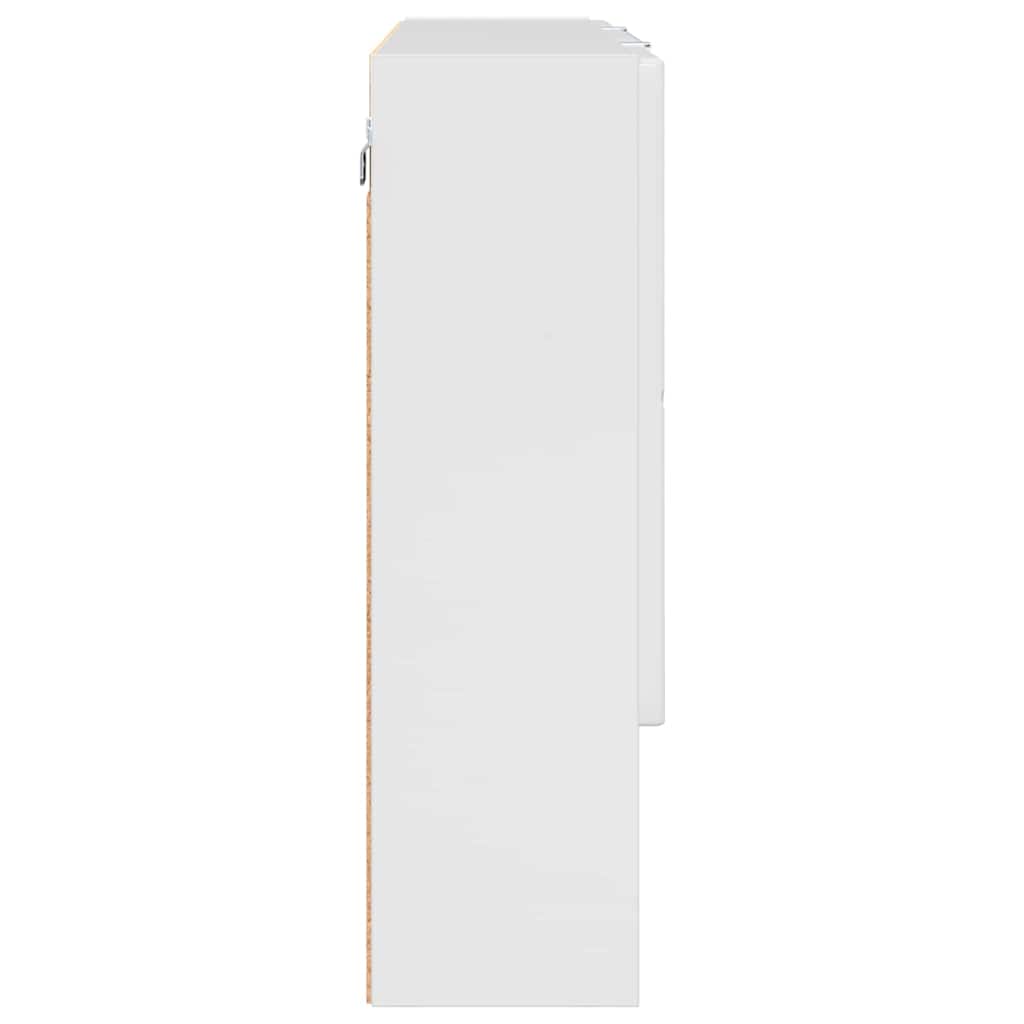 Dulap cu oglindă pentru baie Alb foarte lucios 80 x 17 x 55 cm GartenMobel Dekor