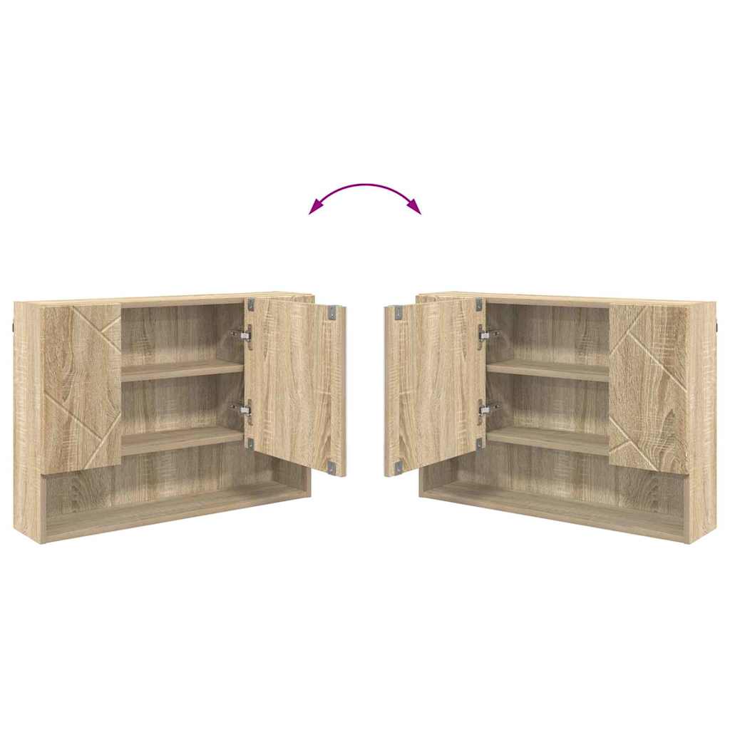 Dulap cu oglindă pentru baie Stejar sonoma 80 x 17 x 55 cm GartenMobel Dekor