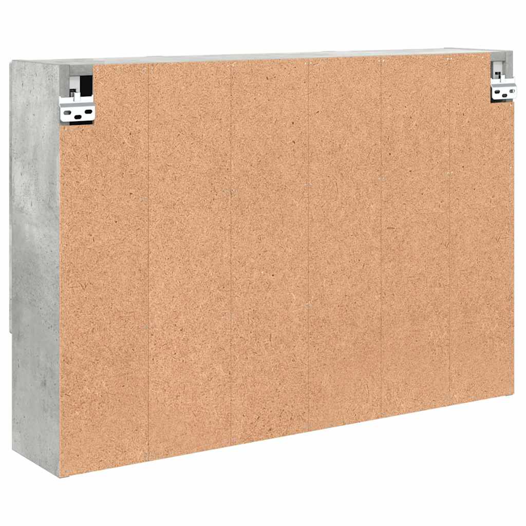Dulap cu oglindă pentru baie cu ușă Gri beton 80 x 17 x 55 cm GartenMobel Dekor