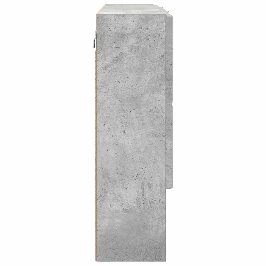 Dulap cu oglindă pentru baie cu ușă Gri beton 80 x 17 x 55 cm GartenMobel Dekor