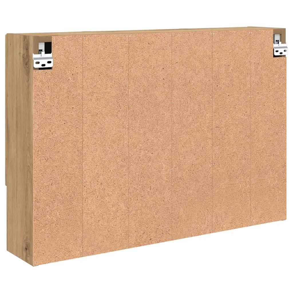 Dulap cu oglindă pentru baie stejar artizanal 80 x 17 x 55 cm GartenMobel Dekor