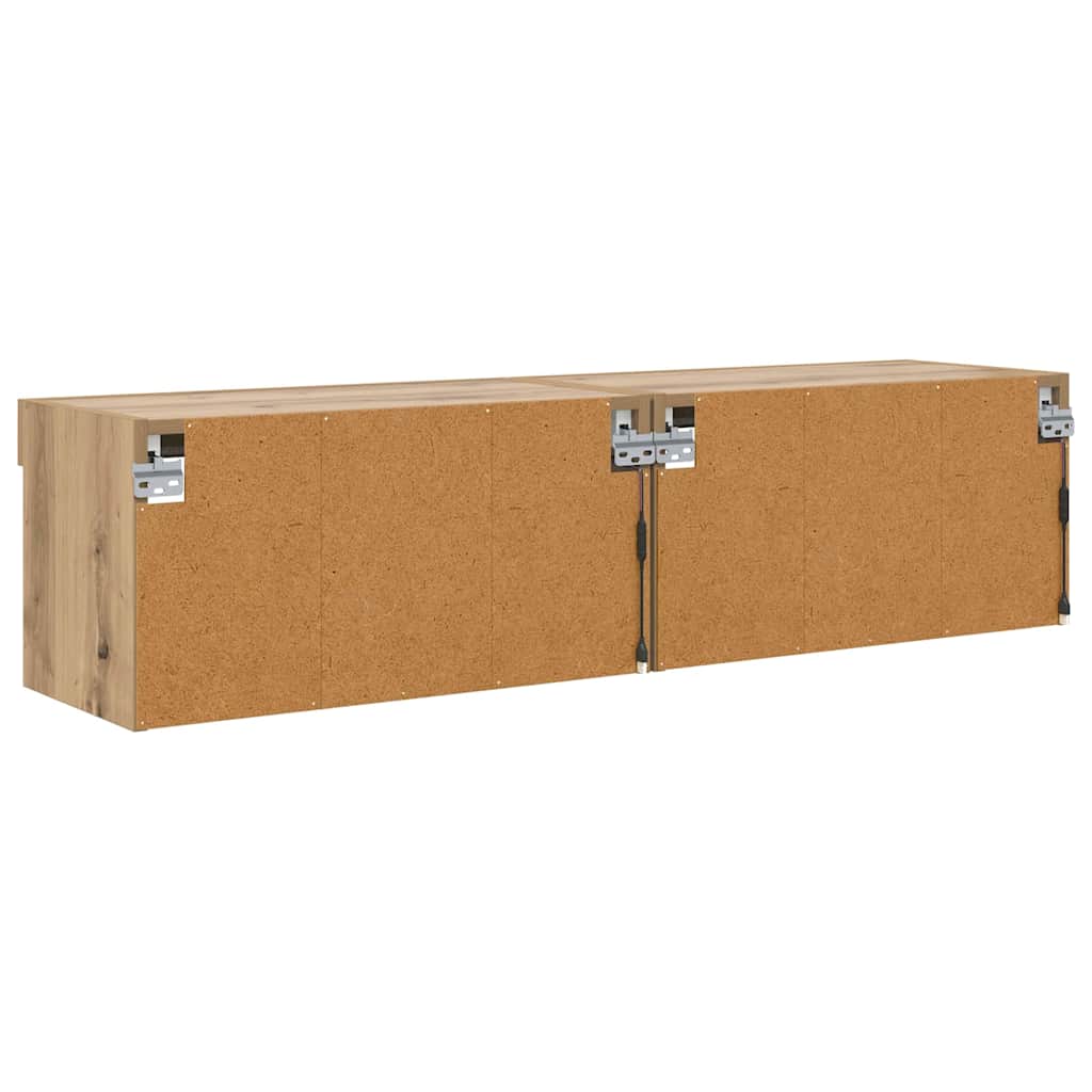 Dulapuri TV Pe perete 2 pcs Stejar Artizanal 60 x 30 x 30 cm GartenMobel Dekor