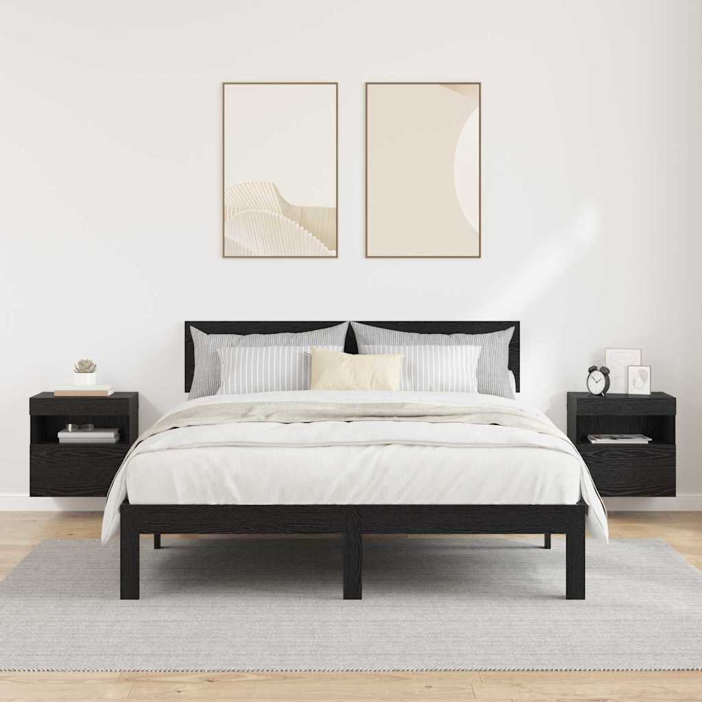 Dulapuri pentru TV Pe perete 2 pcs Stejar Negru 40 x 30 x 40 cm GartenMobel Dekor