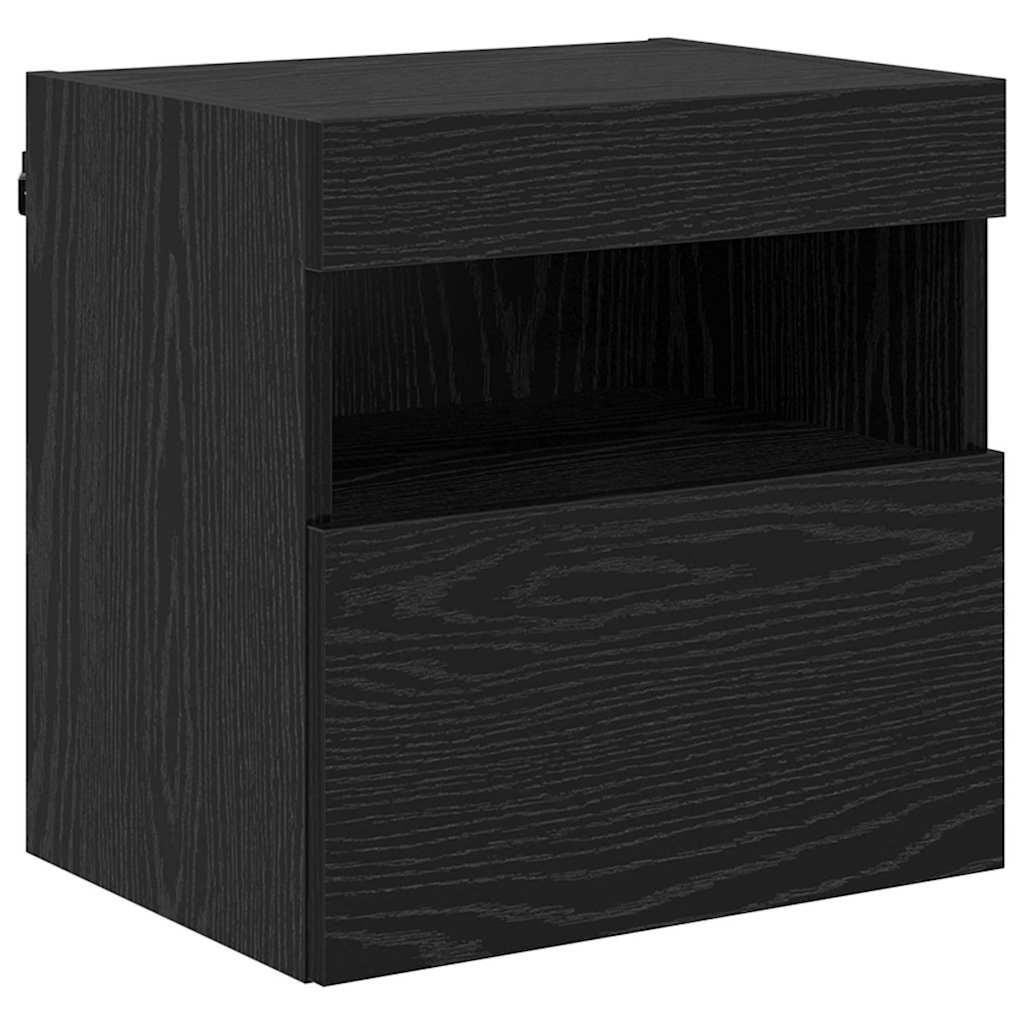 Dulapuri pentru TV Pe perete 2 pcs Stejar Negru 40 x 30 x 40 cm GartenMobel Dekor