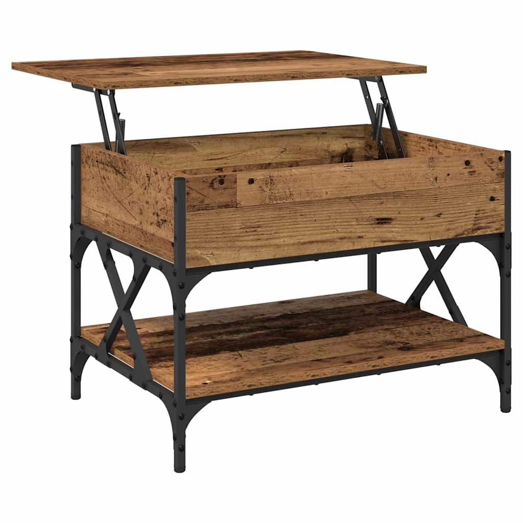 Masă de cafea Lemn Vechi 70x50x50cm Lemn compozit GartenMobel Dekor