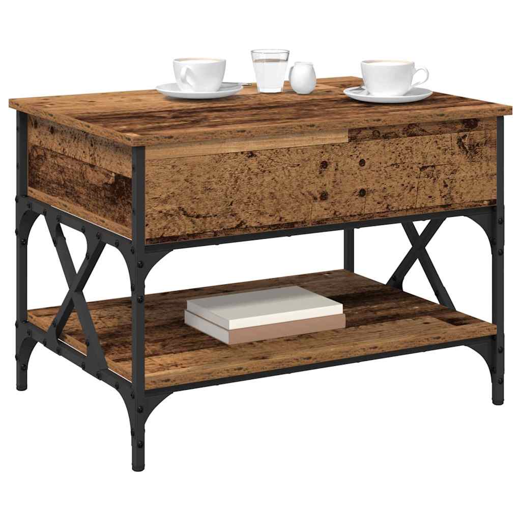 Masă de cafea Lemn Vechi 70x50x50cm Lemn compozit GartenMobel Dekor