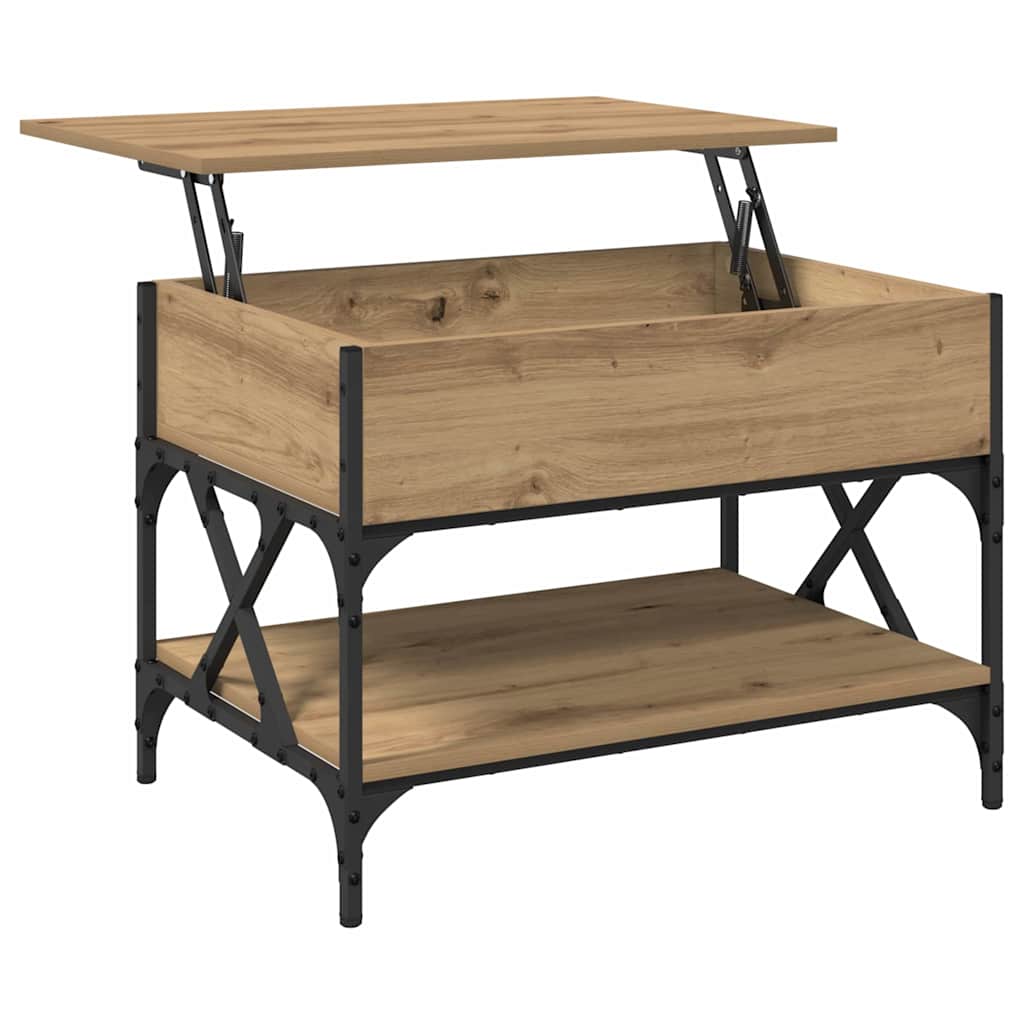 Masă de cafea Stejar Artizanal 70x50x50cm Lemn compozit GartenMobel Dekor