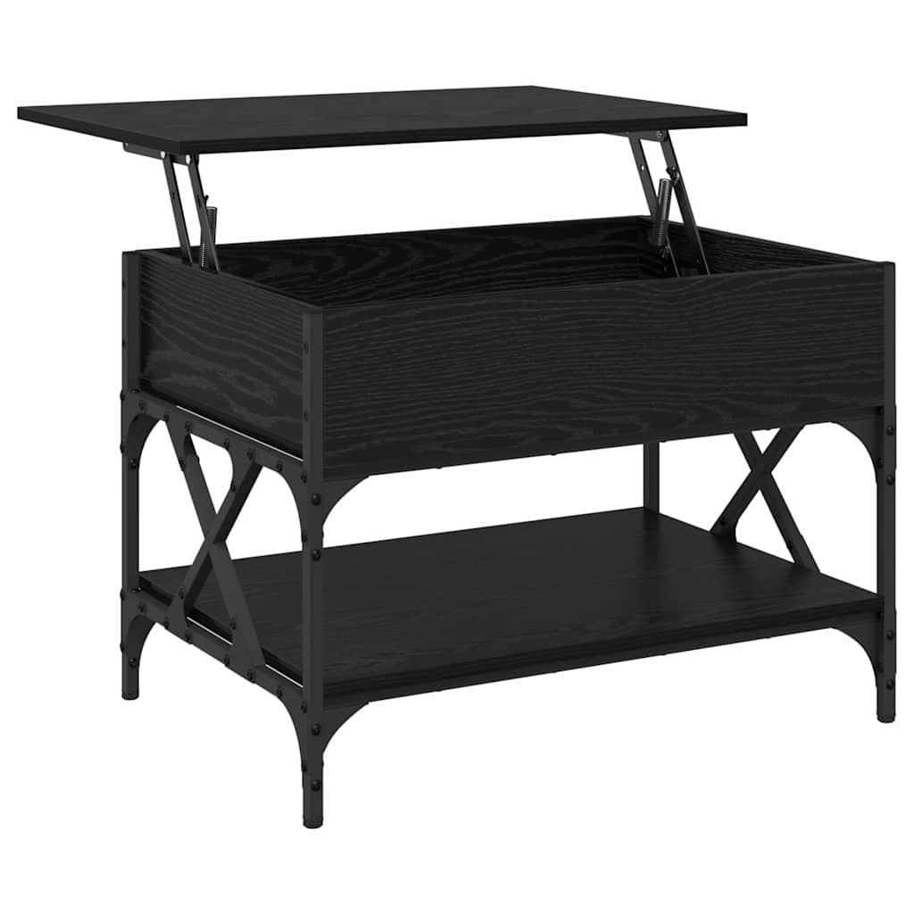 Masă de cafea Stejar Negru 70x50x50cm Lemn compozit GartenMobel Dekor