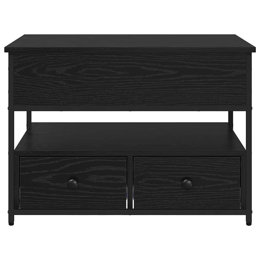 Masă de cafea cu sertar Stejar negru 70x50x50cm Lemn compozit GartenMobel Dekor