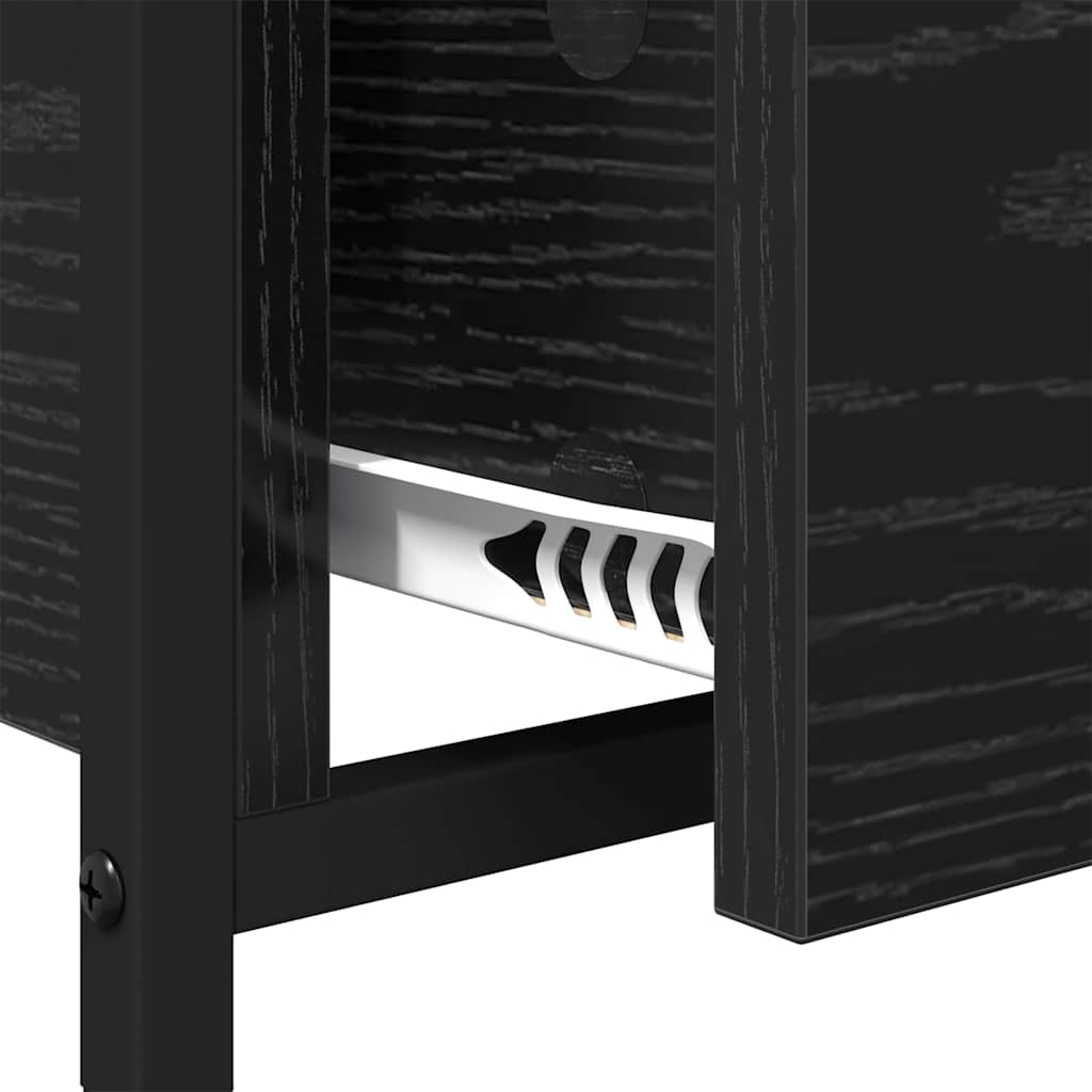 Masă de cafea cu sertar Stejar negru 70x50x50cm Lemn compozit GartenMobel Dekor