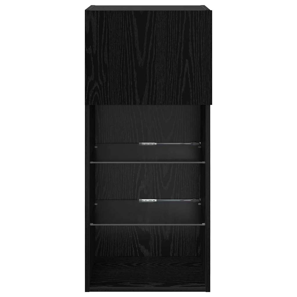 Sistem de TV montat pe perete Stejar Negru 40,5 x 30 x 90 cm GartenMobel Dekor