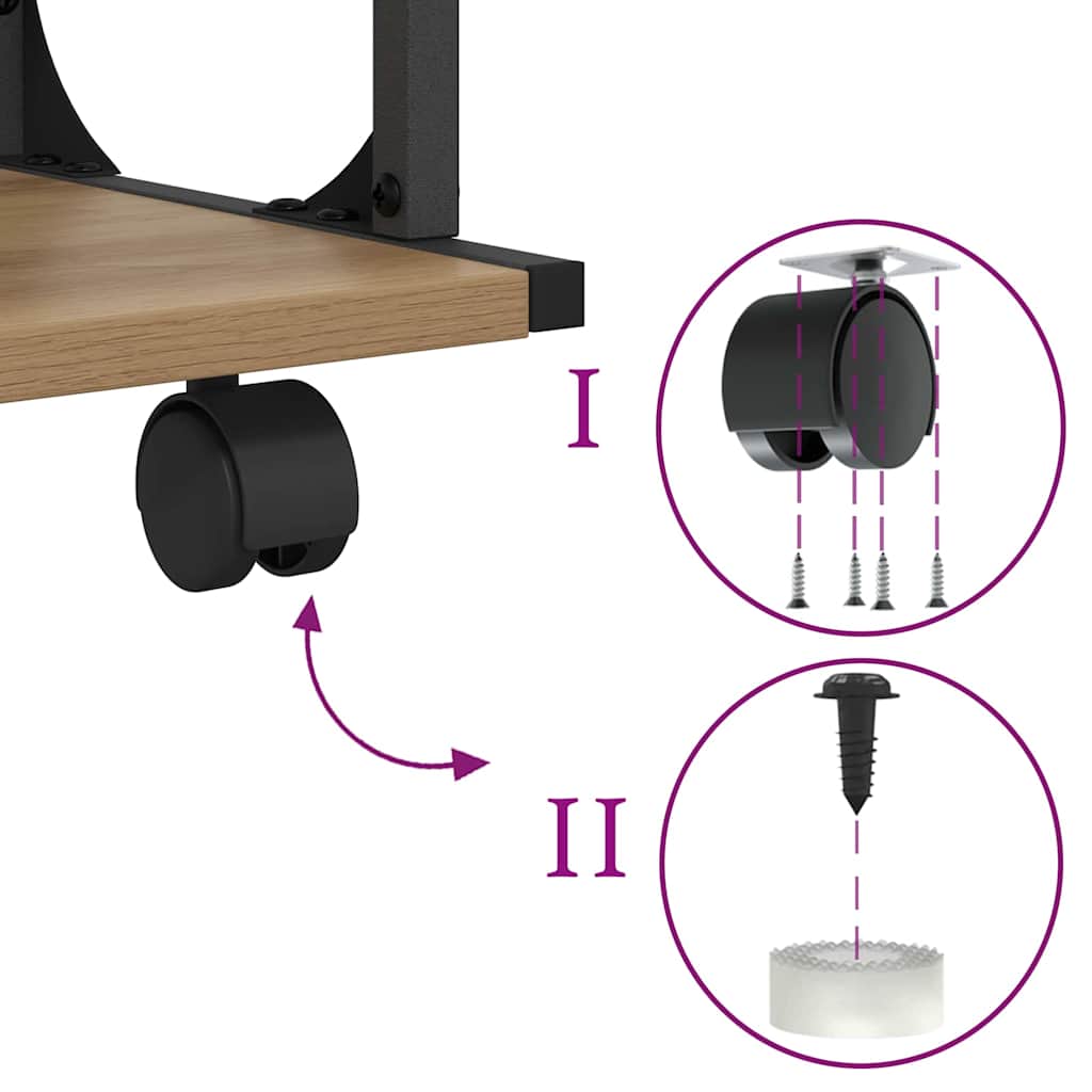 Suport pentru imprimantă Stejar Artizanal 41 x 28 x 33.5 cm GartenMobel Dekor