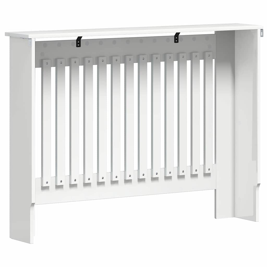 Capac pentru radiator Alb lucios 112 x 19 x 81,5 cm GartenMobel Dekor