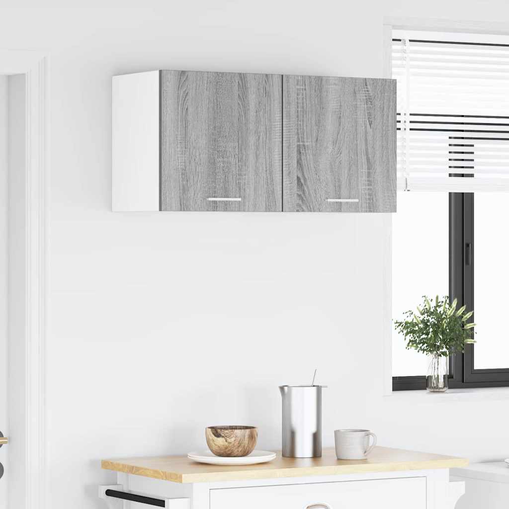 Dulap suspendat Riga 2 pcs Gri Sonoma și Alb 40 x 31 x 40 cm GartenMobel Dekor