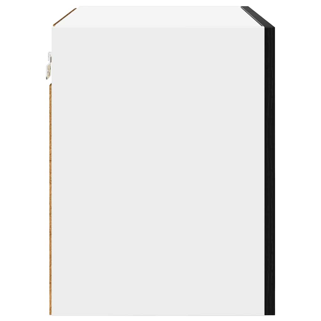 Dulap suspendat Riga 2 pcs Stejar negru și Alb 50 x 31 x 40 cm GartenMobel Dekor