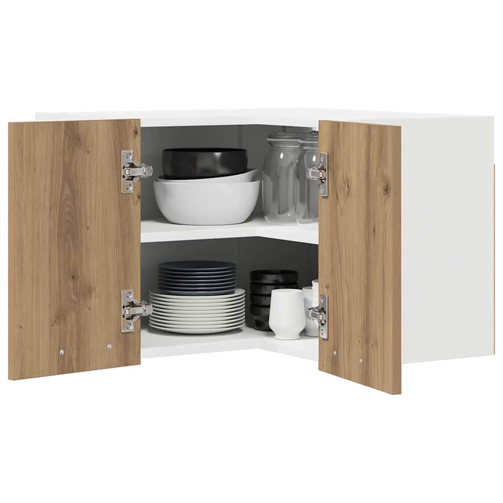 Dulap suspendat Riga Stejar Artisan și Alb 57 x 57 x 40 cm GartenMobel Dekor