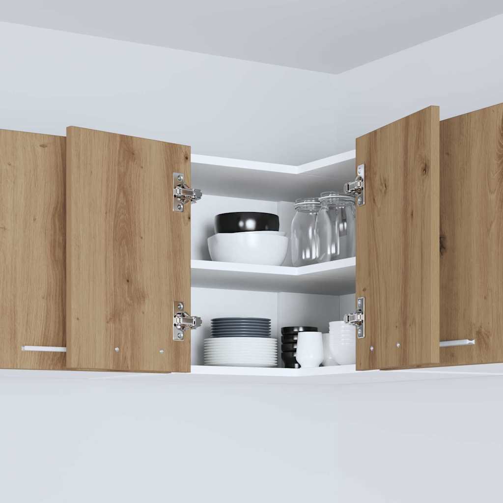 Dulap suspendat Riga Stejar Artisan și Alb 57 x 57 x 40 cm GartenMobel Dekor