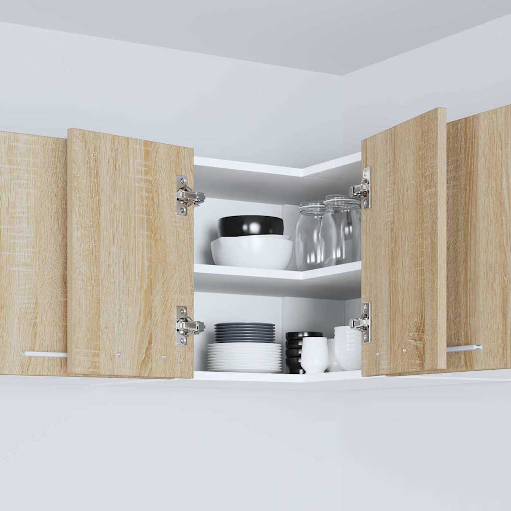 Dulap suspendat Riga Stejar Sonoma și Alb 57 x 57 x 40 cm GartenMobel Dekor