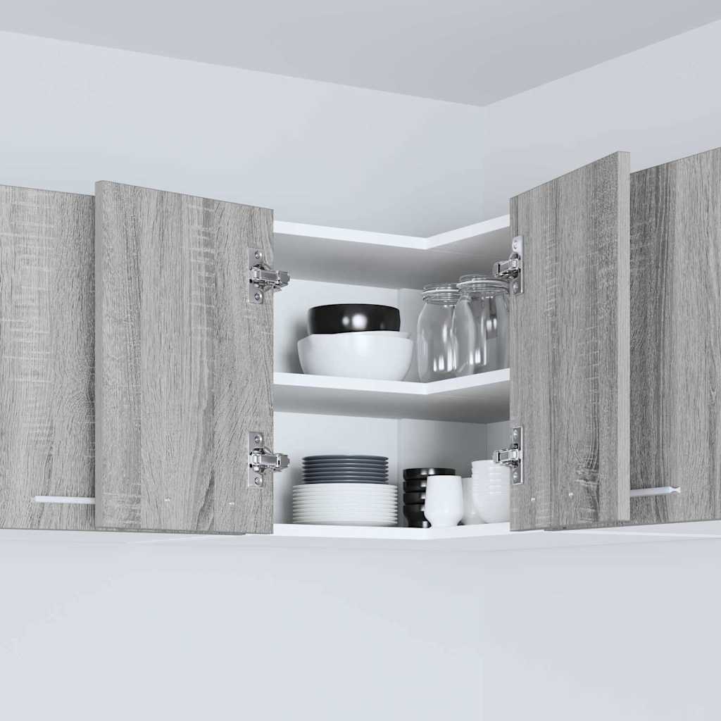 Dulap suspendat cu raft Riga Gri Sonoma și Alb 57 x 57 x 40 cm GartenMobel Dekor