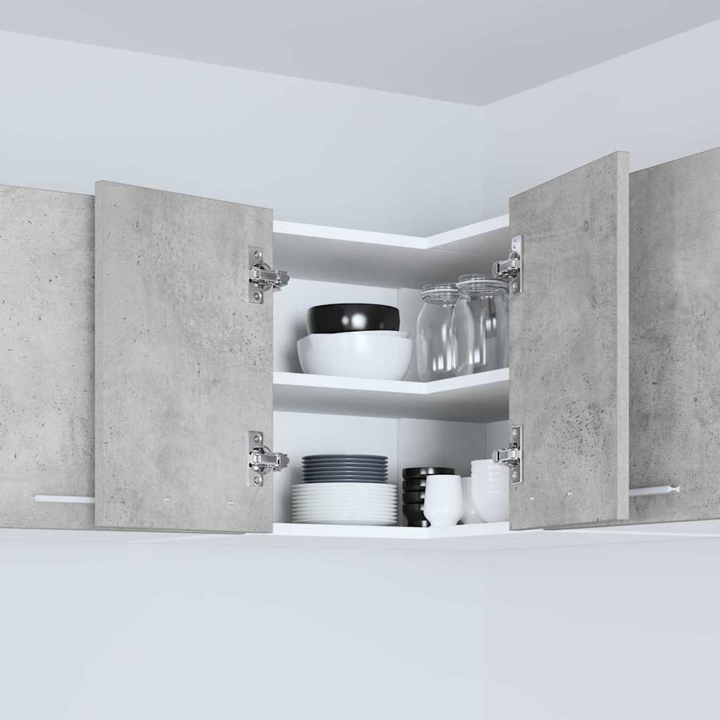 Dulap suspendat cu raft Riga Gri beton și Alb 57 x 57 x 40 cm GartenMobel Dekor