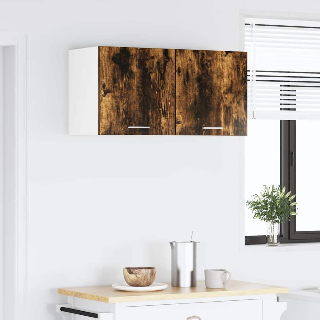 Dulap suspendat cu raft Riga Stejar fumuriu 80 x 31 x 40 cm GartenMobel Dekor