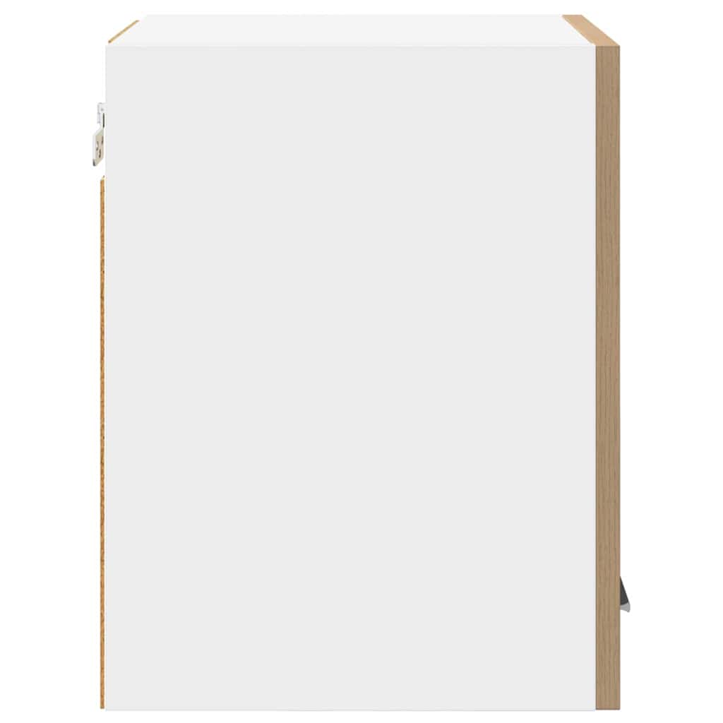 Dulap suspendat cu raft cu ușă Riga 2 pcs Stejar Artisan și Alb GartenMobel Dekor