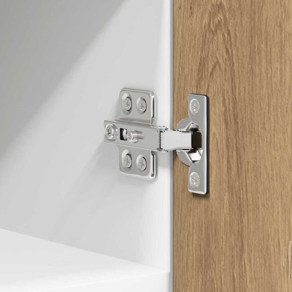 Dulap suspendat cu raft cu ușă Riga 2 pcs Stejar Artisan și Alb GartenMobel Dekor