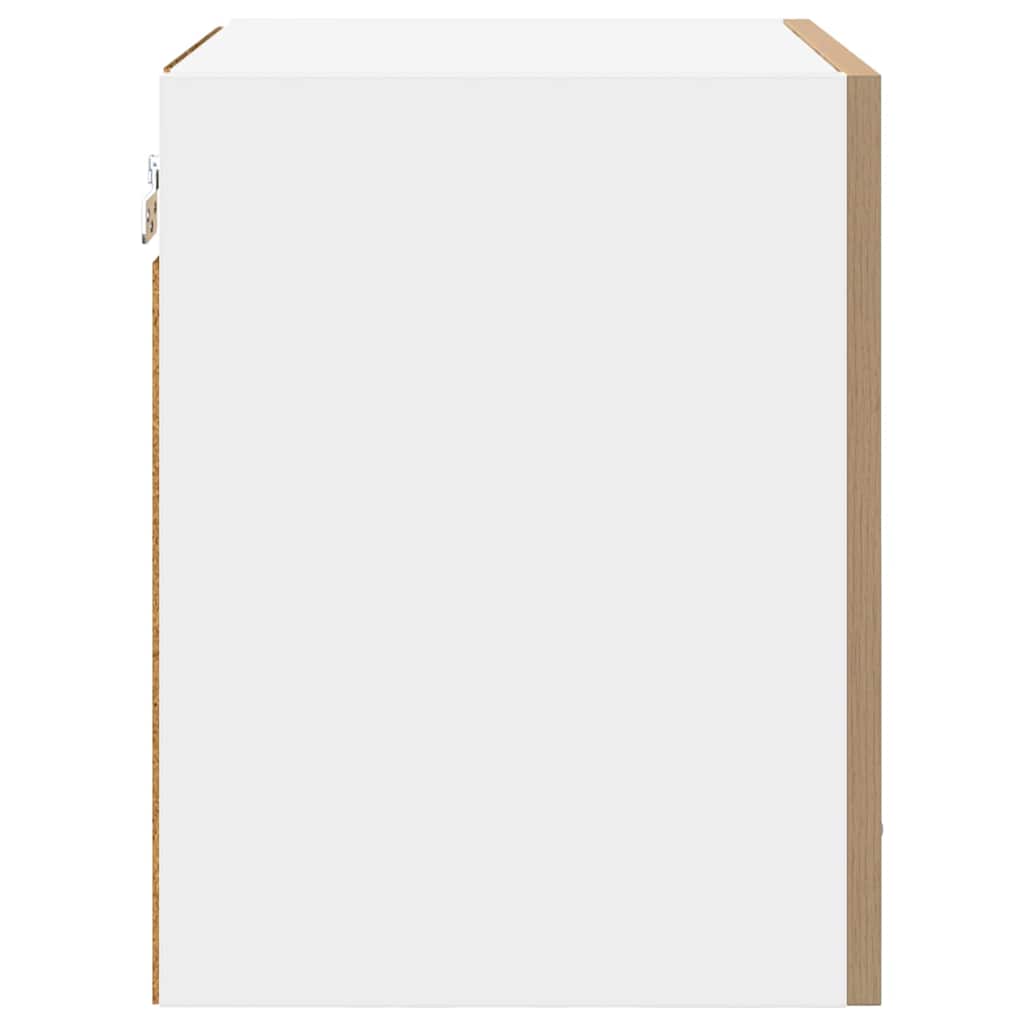 Dulap suspendat cu raft cu ușă Riga 2 pcs Stejar Artisan și Alb GartenMobel Dekor
