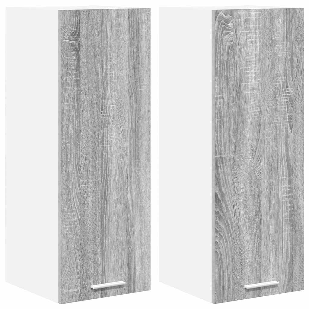 Dulap suspendat Riga 2 pcs Gri Sonoma și Alb 30 x 31 x 80 cm GartenMobel Dekor