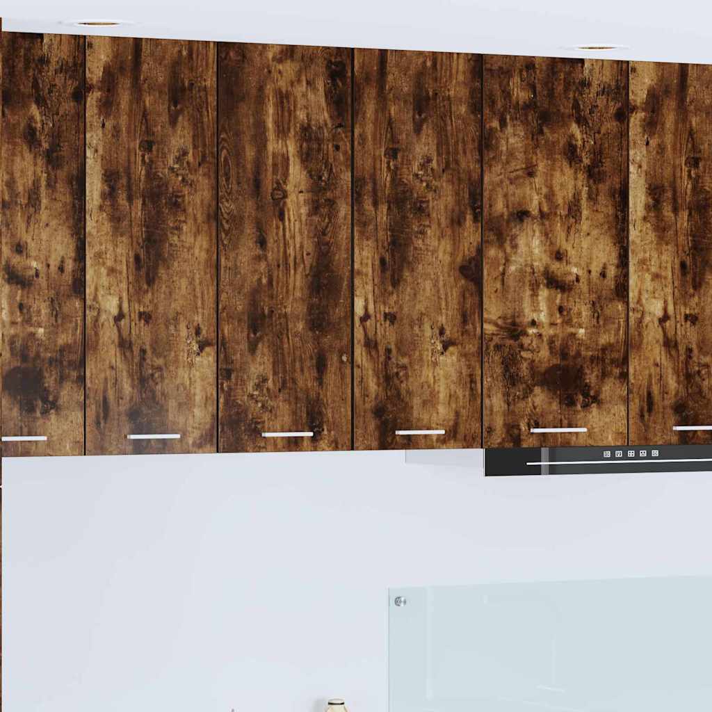 Dulap suspendat Riga 2 pcs Stejar afumat și alb 30 x 31 x 80 cm GartenMobel Dekor