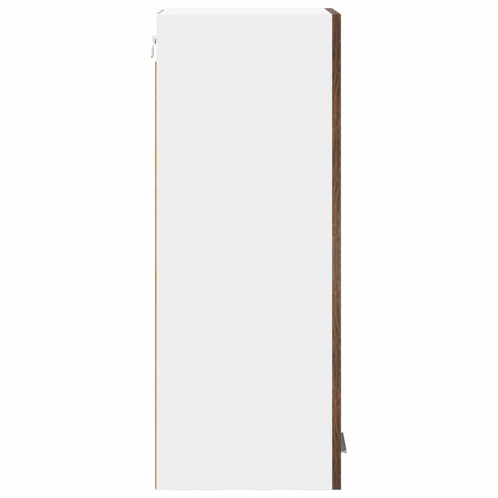 Dulap suspendat Riga 2 pcs Stejar afumat și alb 30 x 31 x 80 cm GartenMobel Dekor