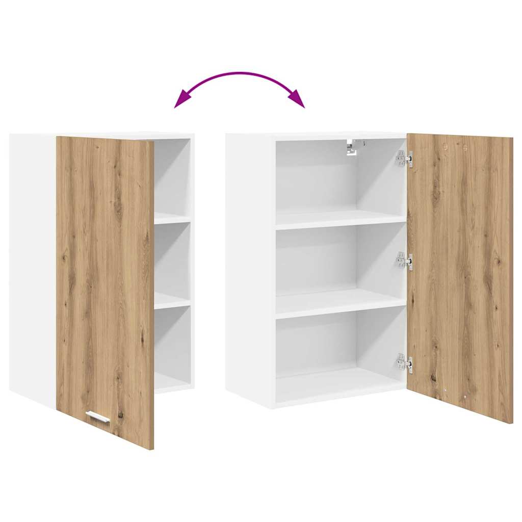 Dulap suspendat Riga Stejar Artisan și Alb 50 x 31 x 80 cm GartenMobel Dekor