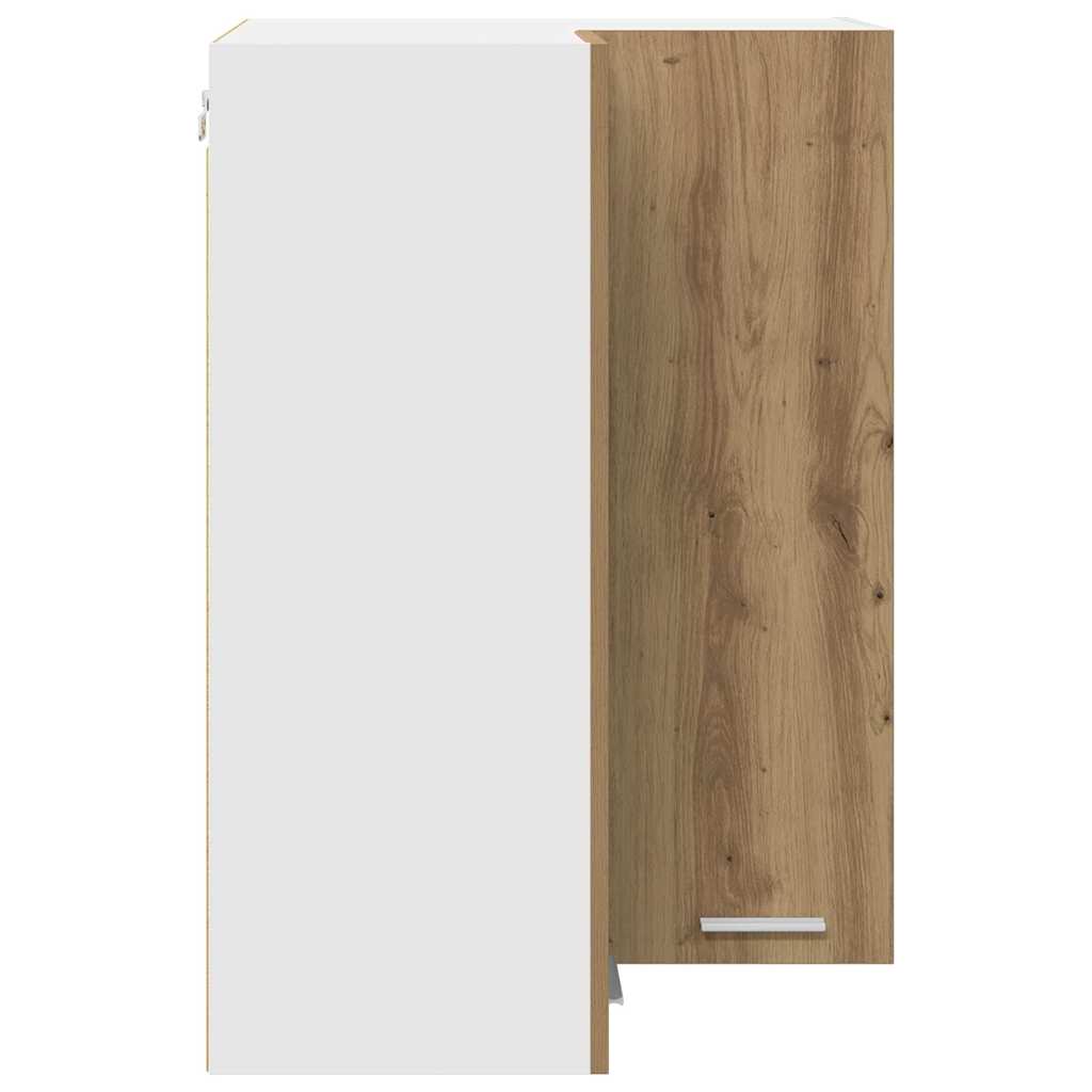 Dulap suspendat Riga Stejar Artisan și Alb 57 x 57 x 80 cm GartenMobel Dekor