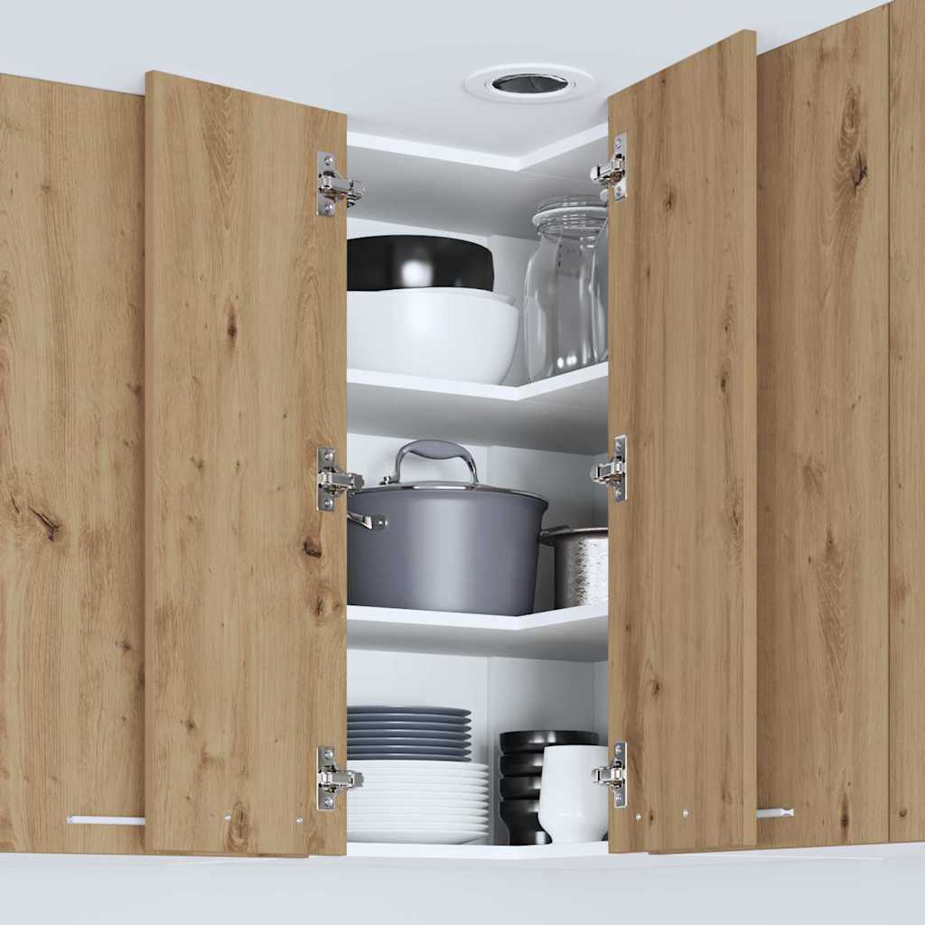 Dulap suspendat Riga Stejar Artisan și Alb 57 x 57 x 80 cm GartenMobel Dekor