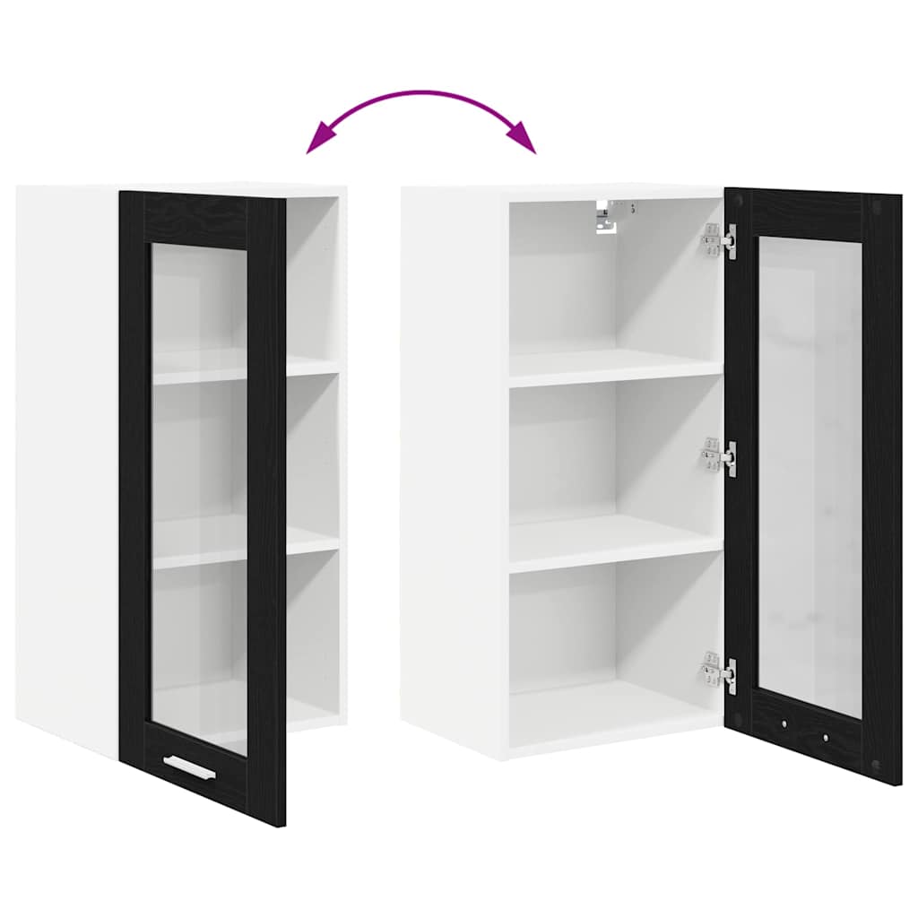 Dulap suspendat Riga Stejar Negru 40 x 31 x 80 cm Lemn compozit GartenMobel Dekor