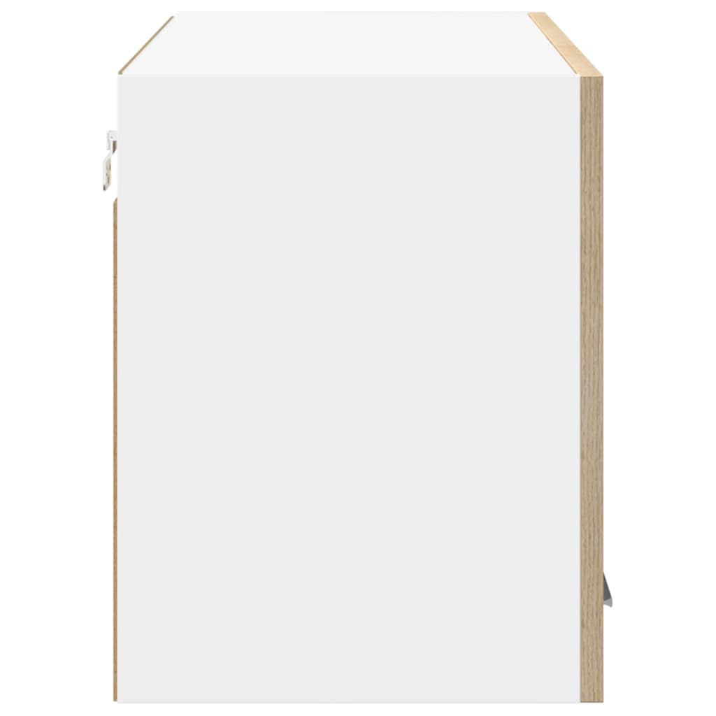 Dulap suspendat Riga Stejar Sonoma și Alb 80 x 31 x 40 cm GartenMobel Dekor