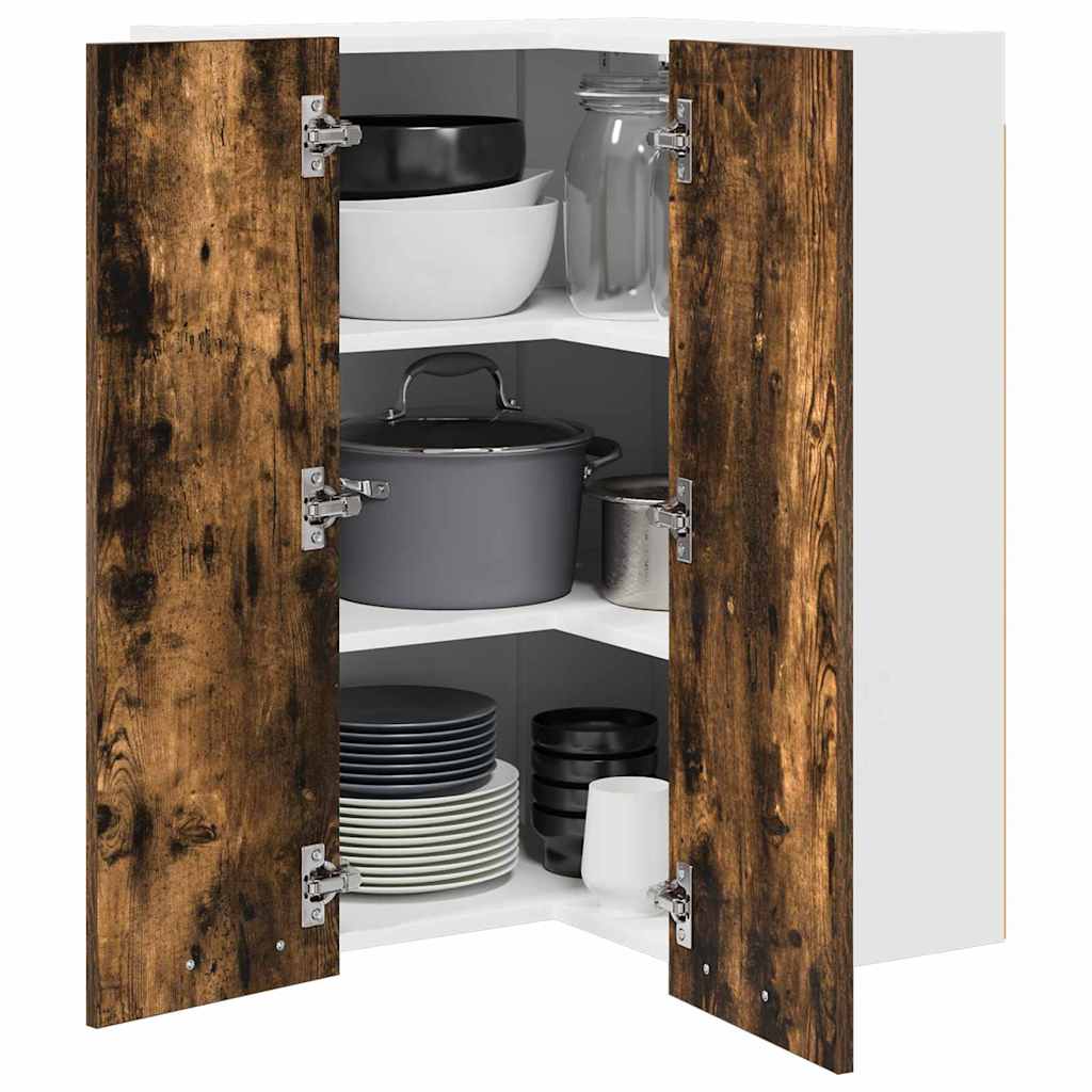 Dulap suspendat Riga Stejar afumat și alb 57 x 57 x 80 cm GartenMobel Dekor