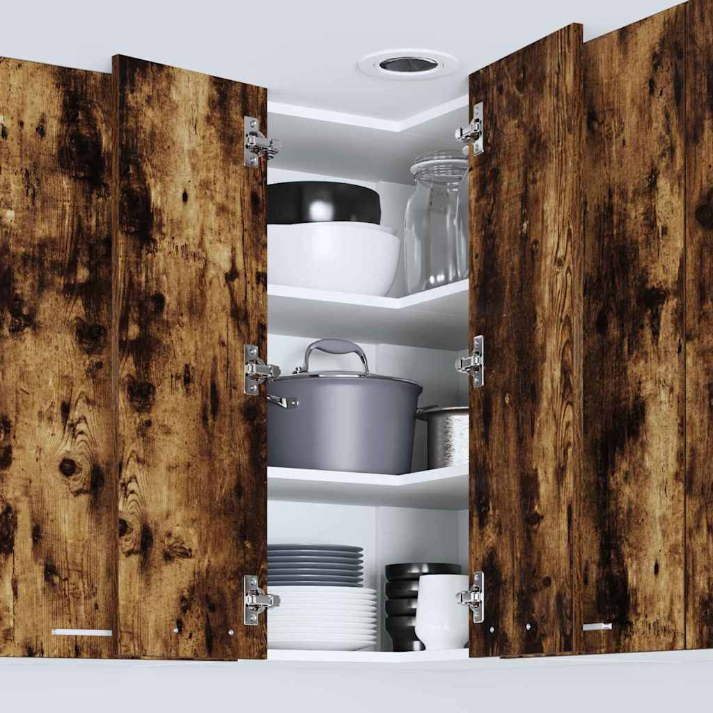 Dulap suspendat Riga Stejar afumat și alb 57 x 57 x 80 cm GartenMobel Dekor